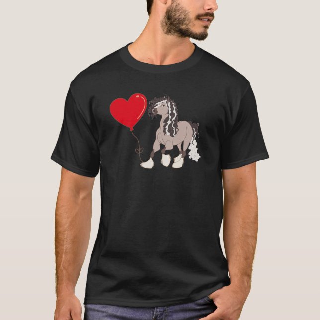 Gypsy With Heart Balloon Valentines Day Love Boys T-Shirt (Front)