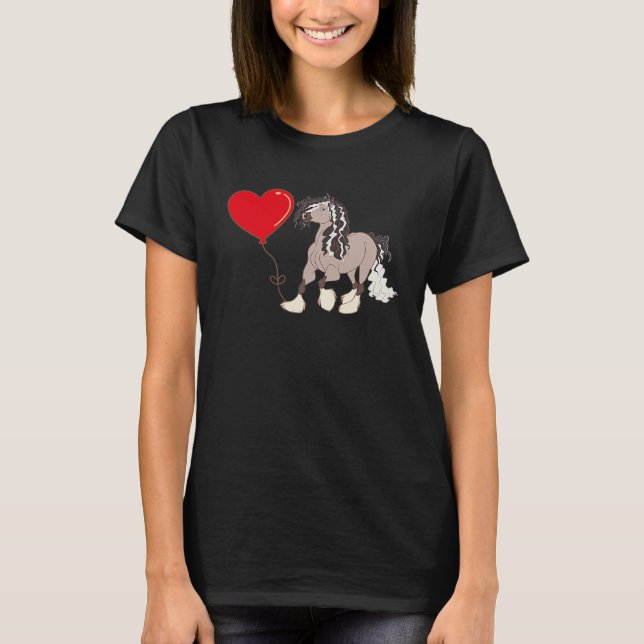 Gypsy With Heart Balloon Valentines Day Love Boys T-Shirt (Front)