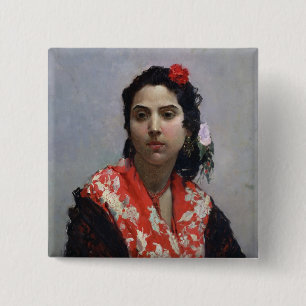 Gypsy Woman 15 Cm Square Badge
