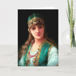 Gypsy woman elegant bohemian bellydancer card