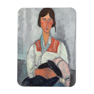 Gypsy Woman with Baby, 1919 (oil on canvas) Magnet