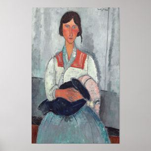 Gypsy Woman with Baby by Amedeo Modigliani Poster