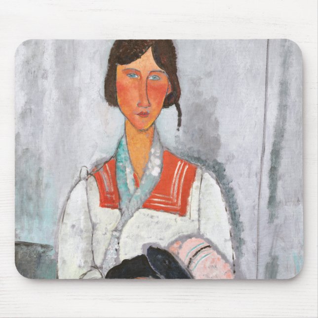 Gypsy Woman with Baby, Modigliani Mouse Pad (Front)
