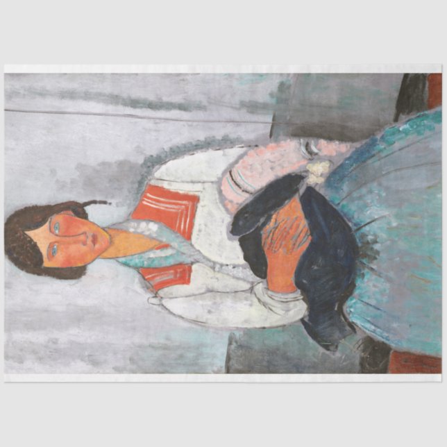 Gypsy Woman with Baby, Modigliani Tissue Paper (Front)
