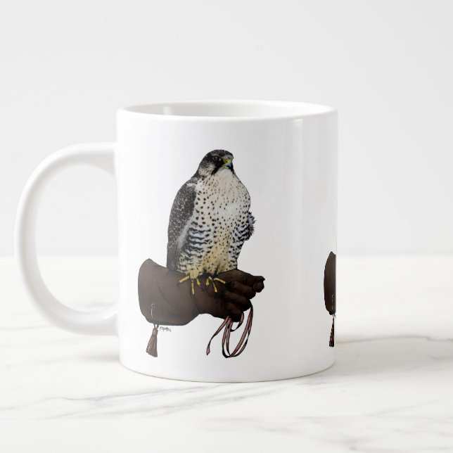 Gyrfalcon on Glove Large Coffee Mug (Left)