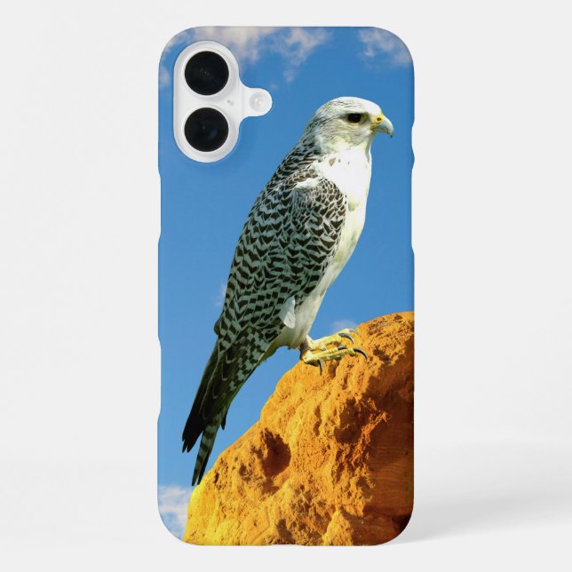 Gyrfalcon perched on a rock phone case (Back)