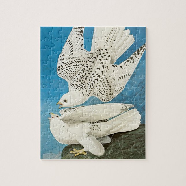 Gyrfalcons, aka Gerfalcons by John James Audubon Jigsaw Puzzle (Vertical)