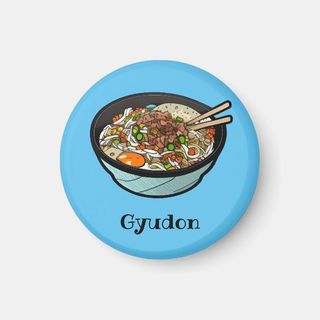 Gyudon (Japanese Beef Rice Bowl) Magnet (Front)