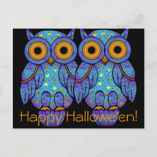 H00t Owl Halloween Postcard