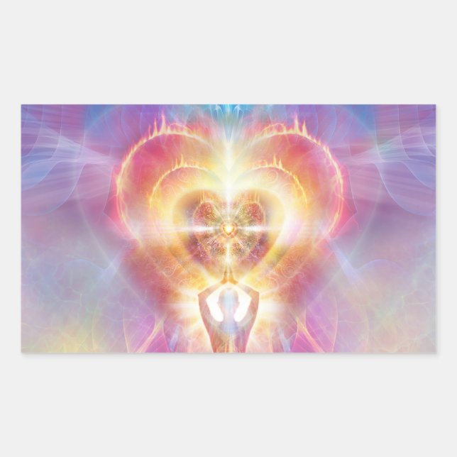 H120-Heart on Fire Rectangular Sticker (Front)