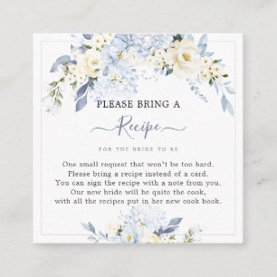 H2 Blue Hydrangea Cream Roses Recipe Request Enclosure Card