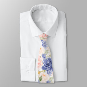 H2 Flowers Mediterranean Blue Blush Pink Roses Tie