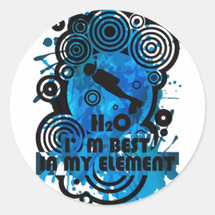 H2O_DIVER CLASSIC ROUND STICKER