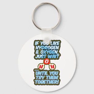 H2O frunny chemistry hydration water Key Ring