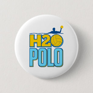 H2O Water Polo 6 Cm Round Badge