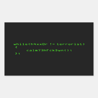 h4xx0r != terrorist rectangular sticker