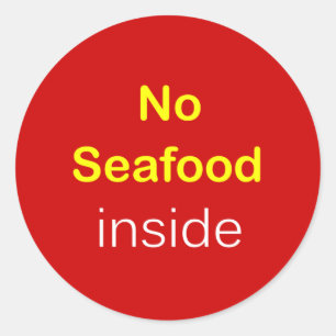 h9 - Food Label ~ NO SEAFOOD INSIDE.