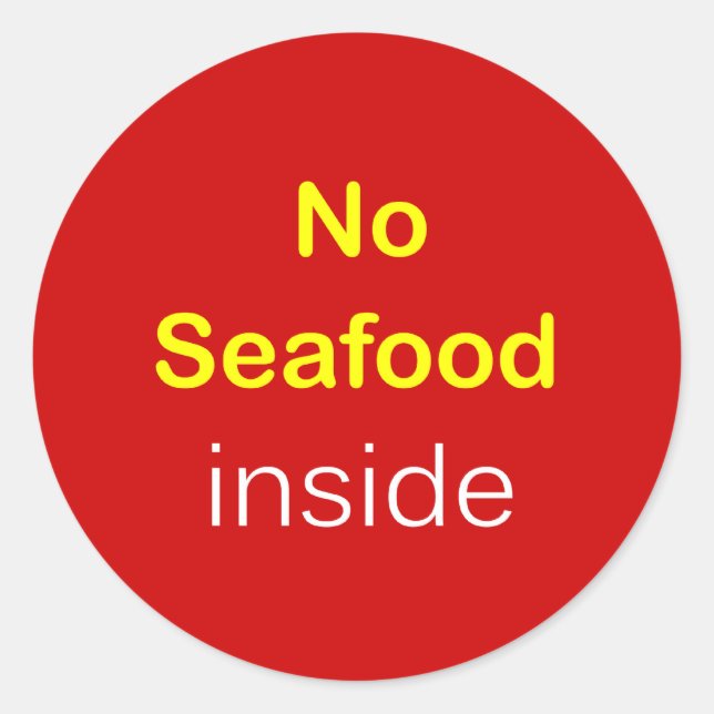 h9 - Food Label ~ NO SEAFOOD INSIDE. (Front)