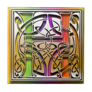 H Celtic Rainbow Custom Monogram Tile