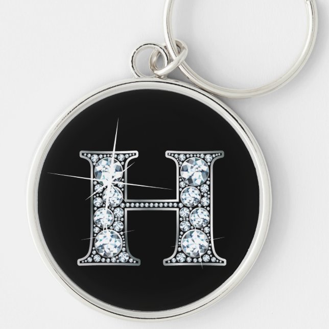 "H" Diamond Bling Keychain (Front)