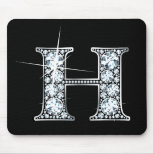"H" Diamond Bling Mousepad