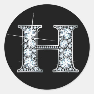 "H" Diamond Bling Sticker