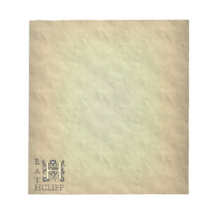 H - Embossed Vintage Monogram (Gold) Notepad