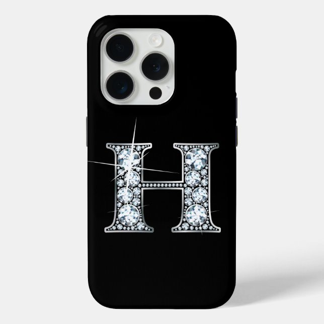 H Faux Diamond Monogram Case-Mate iPhone Case (Back)