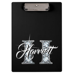 H Faux Diamond Monogram Clipboard