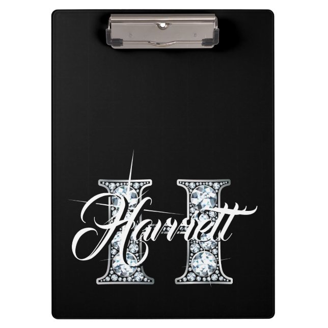 H Faux Diamond Monogram Clipboard (Front)
