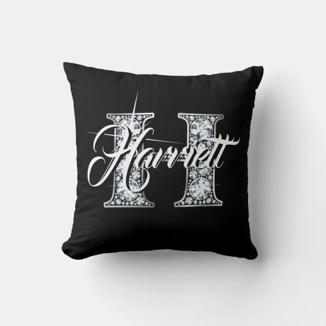 H Faux Diamond Monogram Cushion (Front)