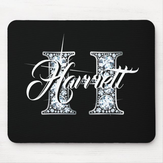 H Faux Diamond Monogram Mouse Pad (Front)