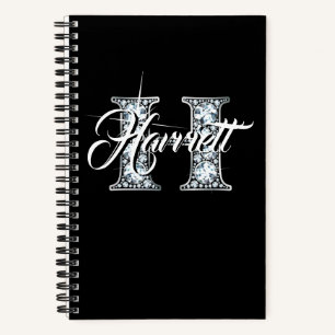 H Faux Diamond Monogram Notebook