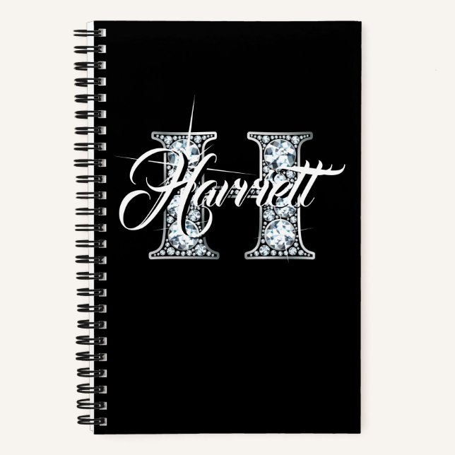 H Faux Diamond Monogram Notebook (Front)