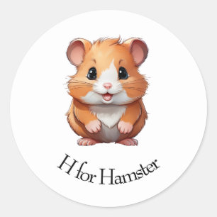 H for Hamster Classic Round Sticker