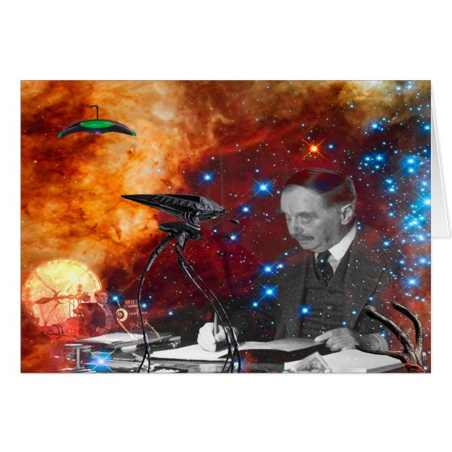 H.G.Wells Science Fiction Birthday Card (Front Horizontal)