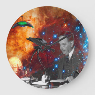 H.G.Wells Science-Fiction Large Clock