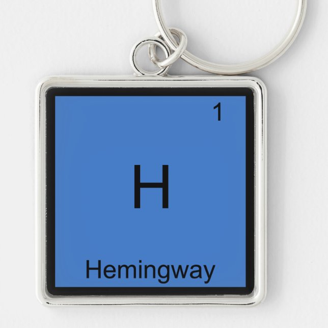 H - Hemingway Funny Chemistry Element Symbol Tee Key Ring (Front)