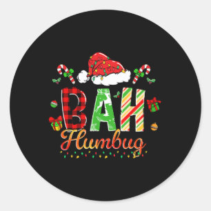 H Humbug Funny Sarcastic Christmas Doodle Groovy Classic Round Sticker