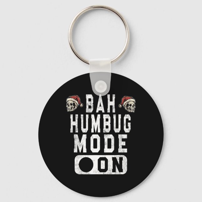 H Humbug Mode On - Fun Christmas Grumpy Attitude  Key Ring (Front)