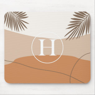 H - Initial Monogram Letter H Abstract Design Mouse Pad