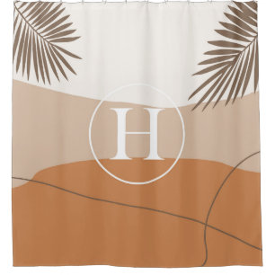 H - Initial Monogram Letter H Abstract Design Shower Curtain