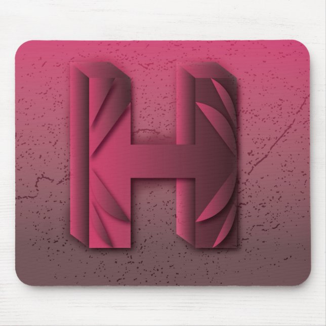 “H” Initial Personalisation Letter Design. Mouse Pad (Front)