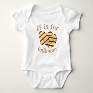 H is for HALLOUMI Cypriot Cheese Alphabet ABCs Baby Bodysuit