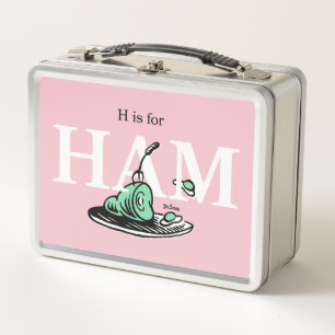 "H is for HAM"   Alphabet Design Metal Lunch Box