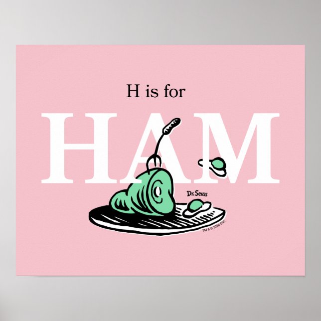 "H is for HAM" | Alphabet Design Poster (Front)