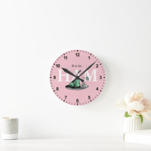 "H is for HAM"   Alphabet Design Round Clock