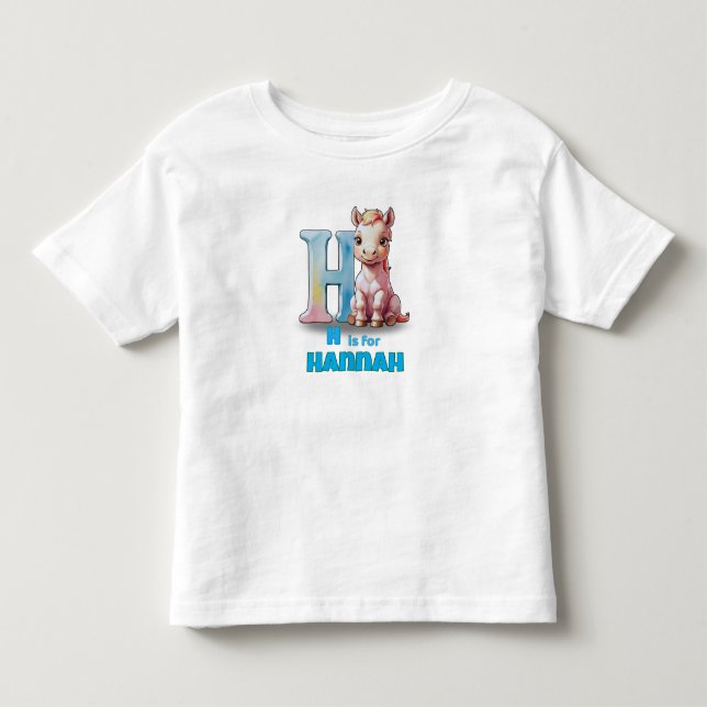 H is for Hannah – Custom Toddler Shirt (Front)