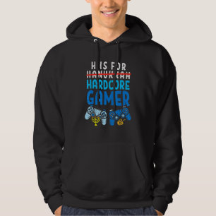 H Is For Hanukkah Gamer Video Gaming Boys Men Paja Hoodie