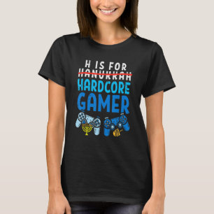 H Is For Hanukkah Gamer Video Gaming Boys Men Paja T-Shirt